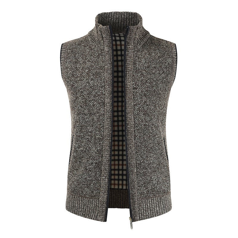 E-Commerce 2020 Youth Leisure Vest Collar Stitching Men'S Leisure Fleece-Lined Vest - Image 5